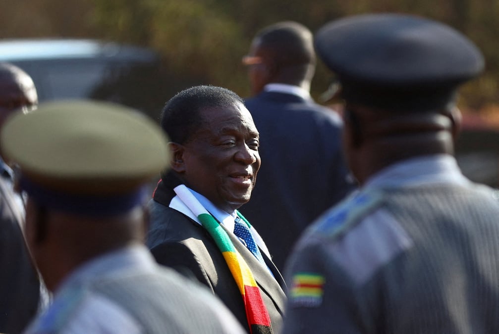 Le president zimbabween emmerson mnangagwa