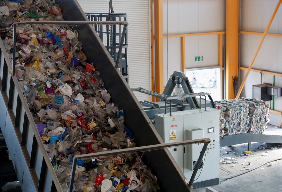 Plastique recycle dans l'installation de valorisation des materiaux de wasteserv a malte
