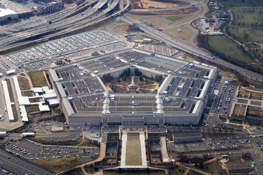 Vue aerienne sur le pentagone a washington