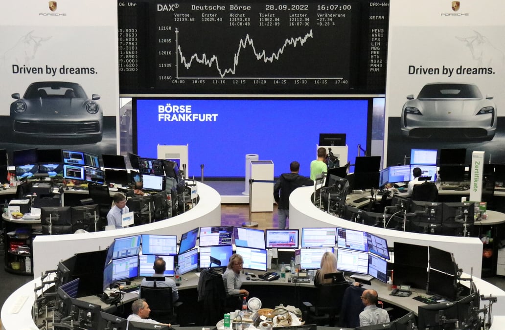 Photo de l'indice boursier allemand dax a la bourse de francfort
