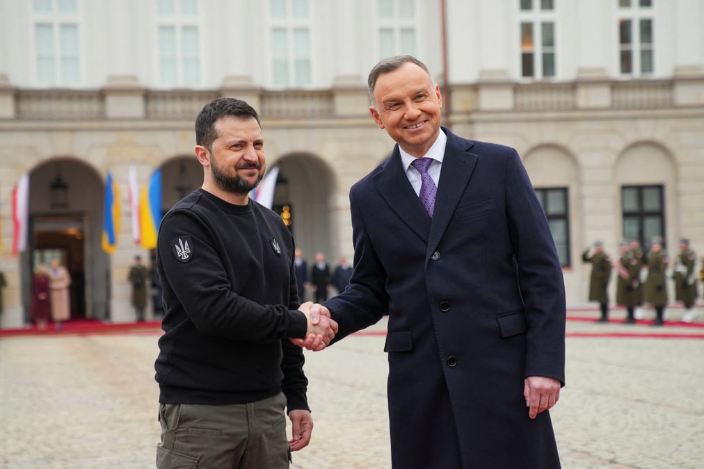 Le president ukrainien zelenskiy effectue une visite officielle en pologne