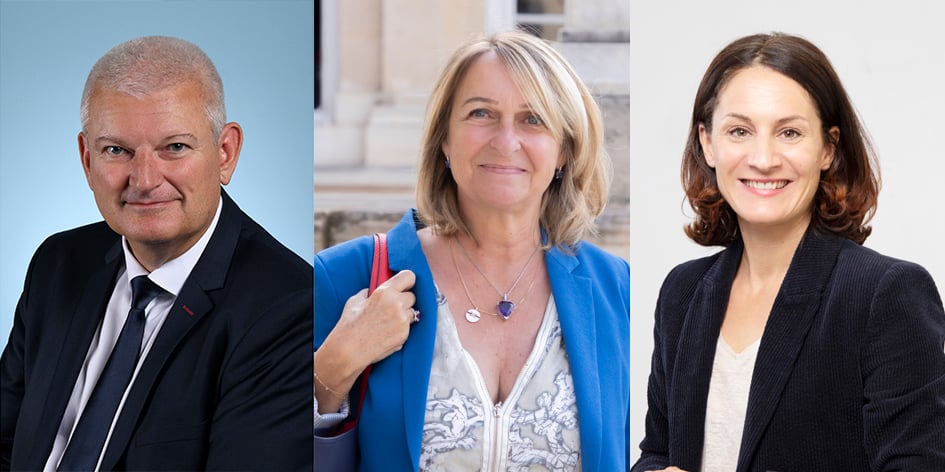 Olivier Falorni, Député MoDem (Charente-Maritime), Frédérique Meunier, Députée Les Républicains (Corrèze) et Elsa Faucillon, Députée PCF (Hauts-de-Seine)