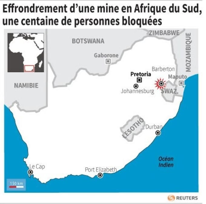 Une mine d'or s'effondre en afrique du sud