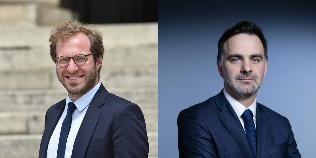 De gauche à droite :
Antoine Armand
et Laurent
Saint-Martin,
nouveaux ministres
de l’Économie
et des Comptes
publics.
