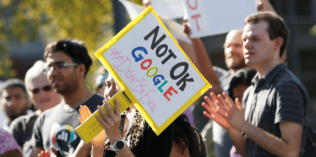 Manifestation au siege social de google