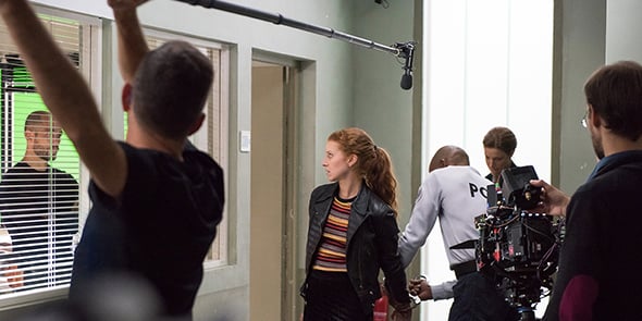 Tournage de la série Un si grand soleil dans les studios de France TV Studio (France Télévisions) à Vendargues, près de Montpellier
