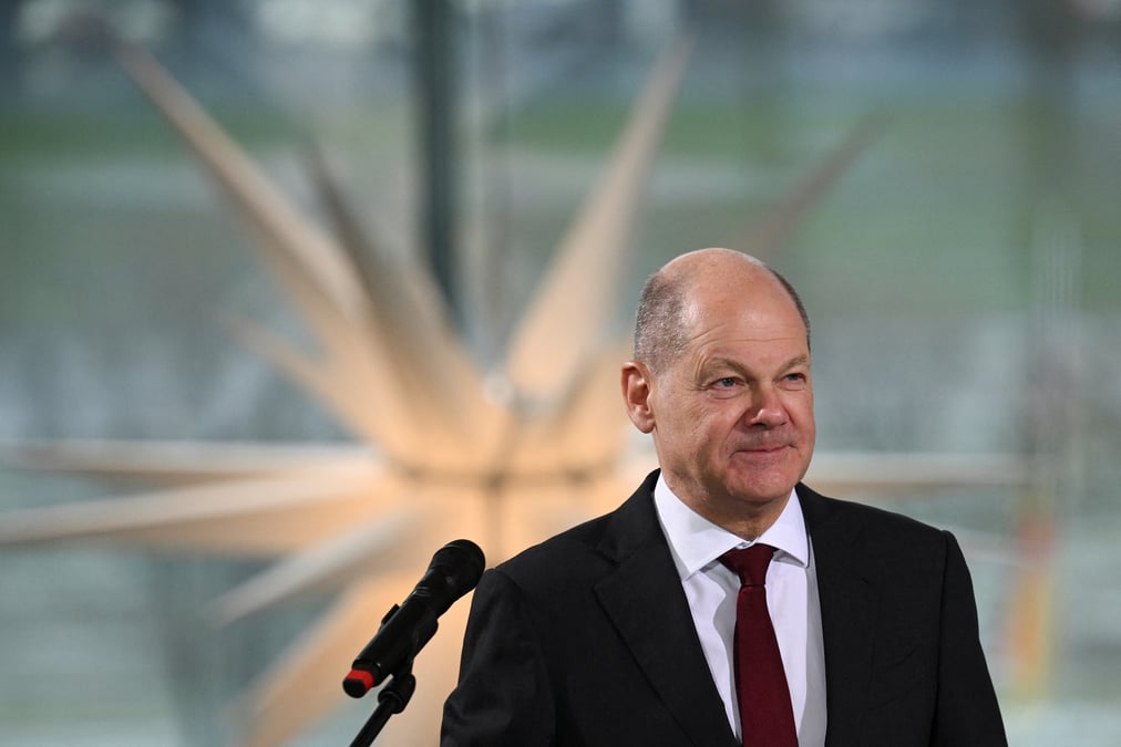 Le chancelier allemand olaf scholz recoit des parents de membres des forces armees allemandes et des policiers en mission a l'etranger, a berlin