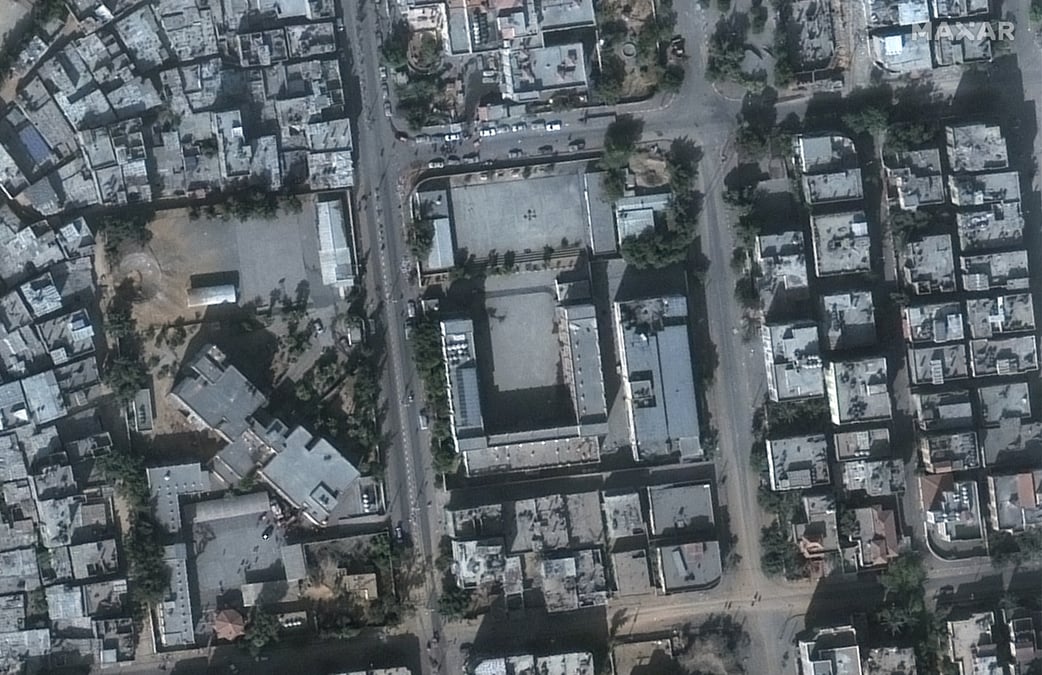 Une vue aerienne de l'hopital rantissi a gaza