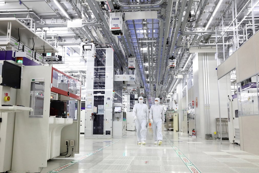Usine de production de puces de samsung electronics a pyeongtaek