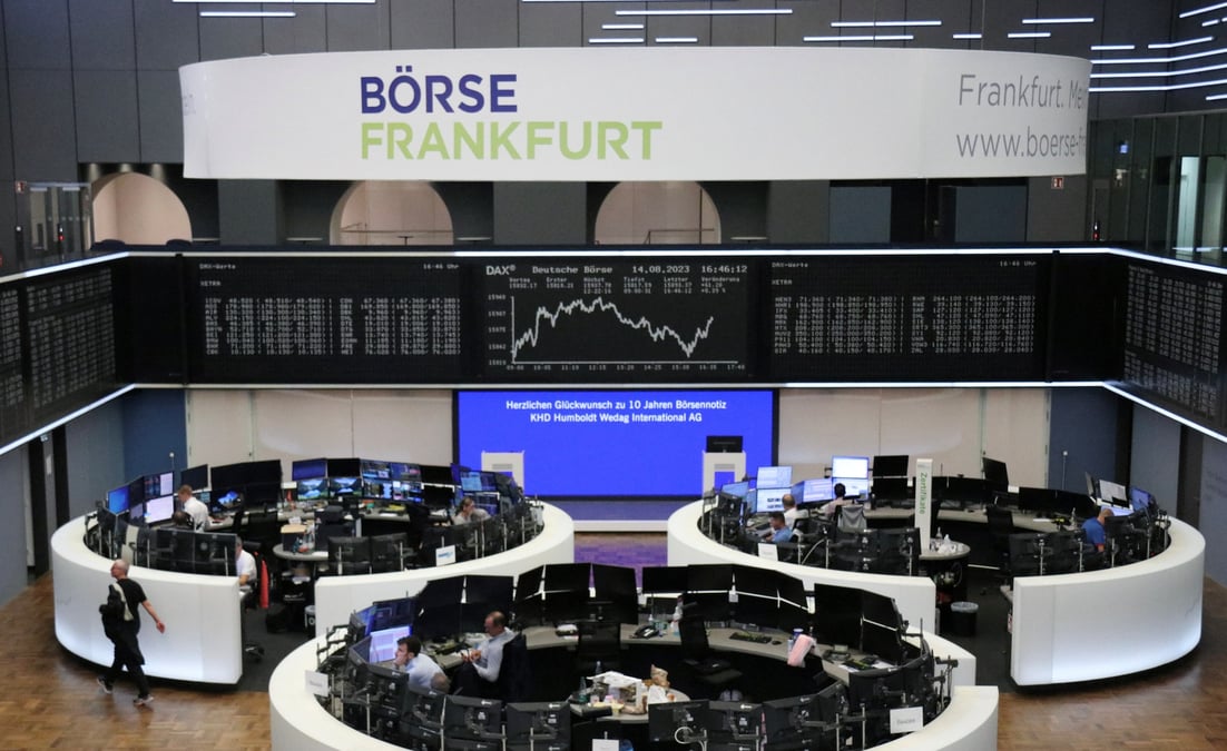 L'indice des prix des actions allemandes represente a la bourse de francfort