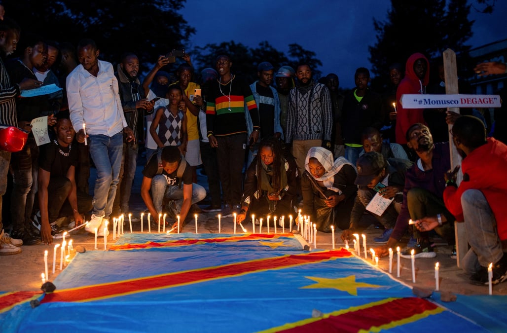 Des militants congolais lors d'une veillee