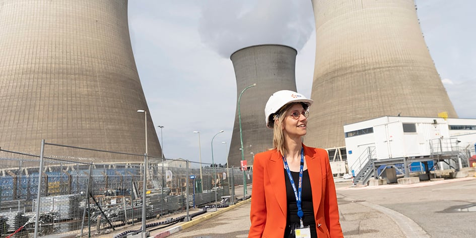 Agnès Pannier-Runacher en visite à la centrale nucléaire du Bugey, le 24 juillet.