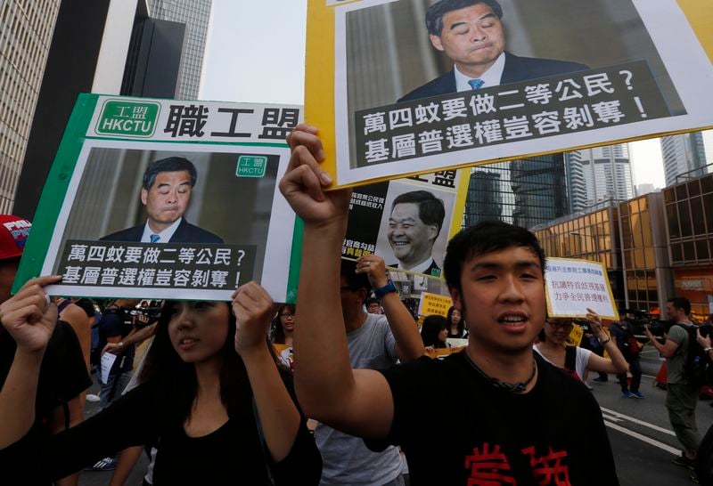 Marche vers le domicile du chef de l'exécutif à Hong Kong