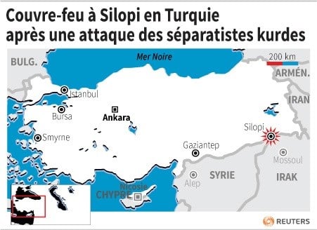 Couvre-feu a silopi en turquie apres une attaque des separatistes kurdes