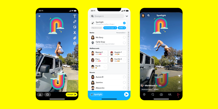 L'application Snapchat lance Spotlight, une plateforme dédiée aux contenus générés par les utilisateurs