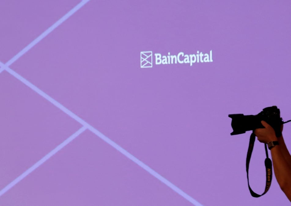 Photo d'archives du logo de bain capital