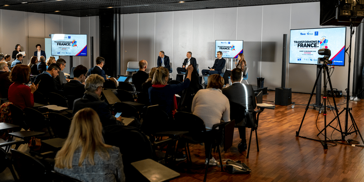L'étape montpelliéraine de la tournée "Transformons la France" s'est déroulée le 14 novembre 2023 au Corum de Montpellier.