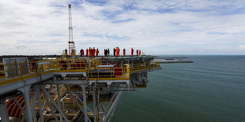 Plateforme d’exploitation et de stockage flottante gérée par Petrobras.