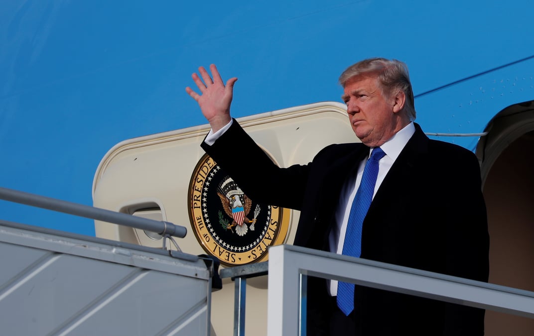 Trump arrive a davos pour defendre l'"amerique d'abord"