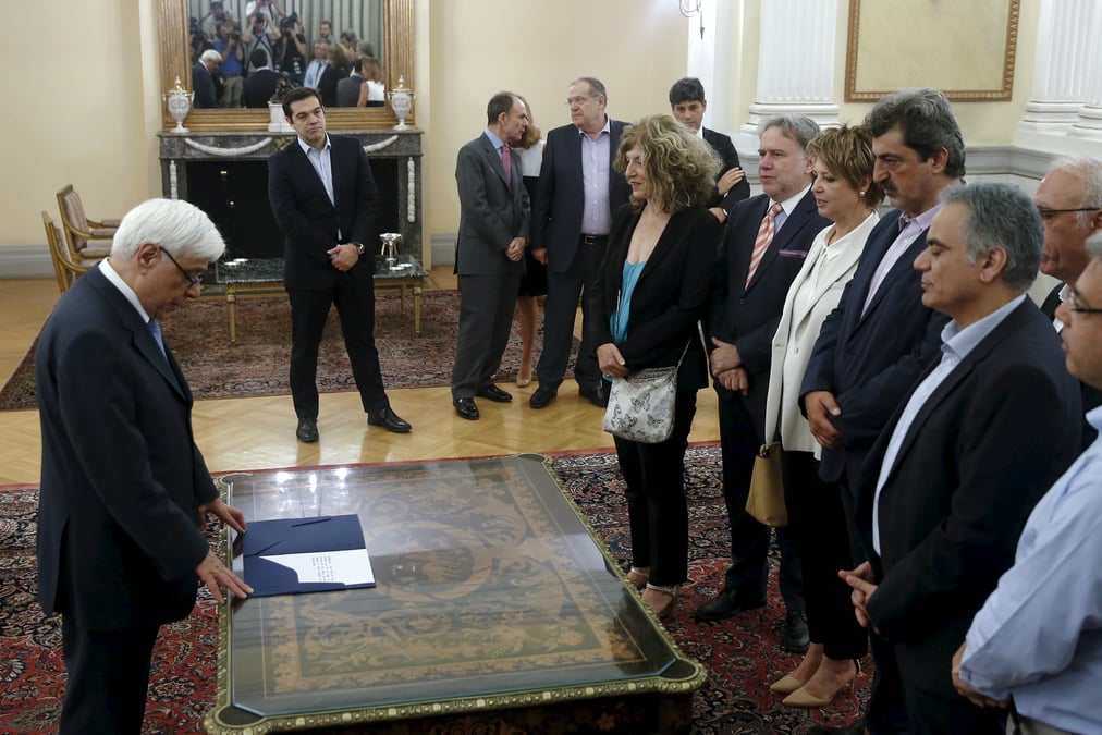 Prestation de serment des nouveaux ministres grecs
