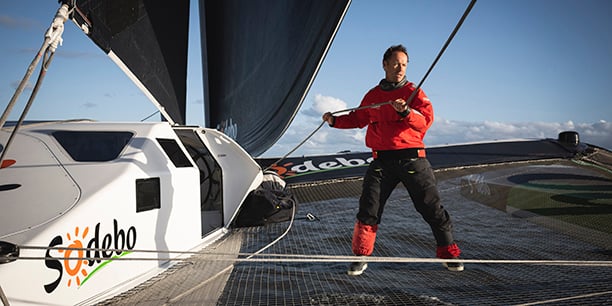 Thomas Coville à bord du Sodebo Ultim 3.