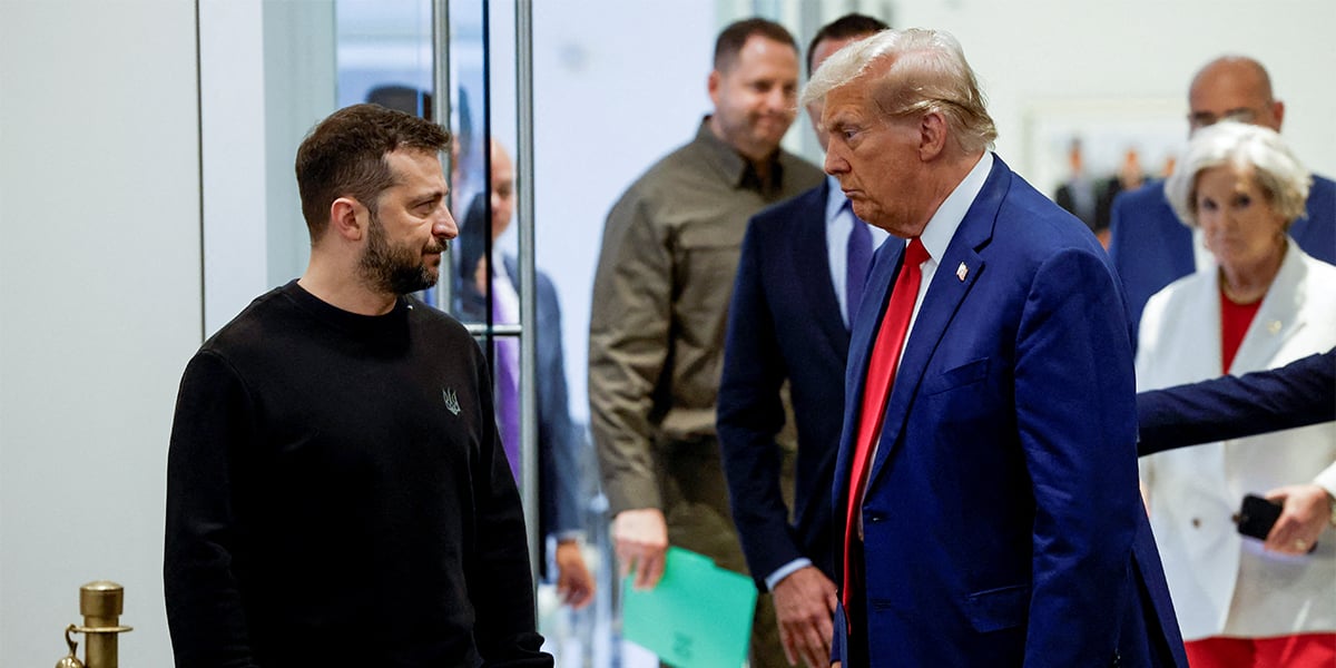 Volodymyr Zelensky et Donald Trump dans la Trump Tower à New York, en septembre.