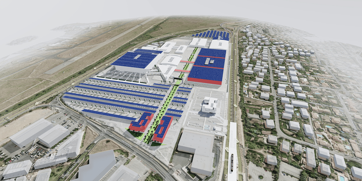 Projet du nouveau bâtiment de 21 000 m², modulable en trois espaces de 7 000 m²