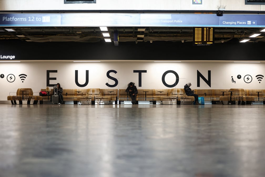 La gare d'euston un jour de greve, a londres