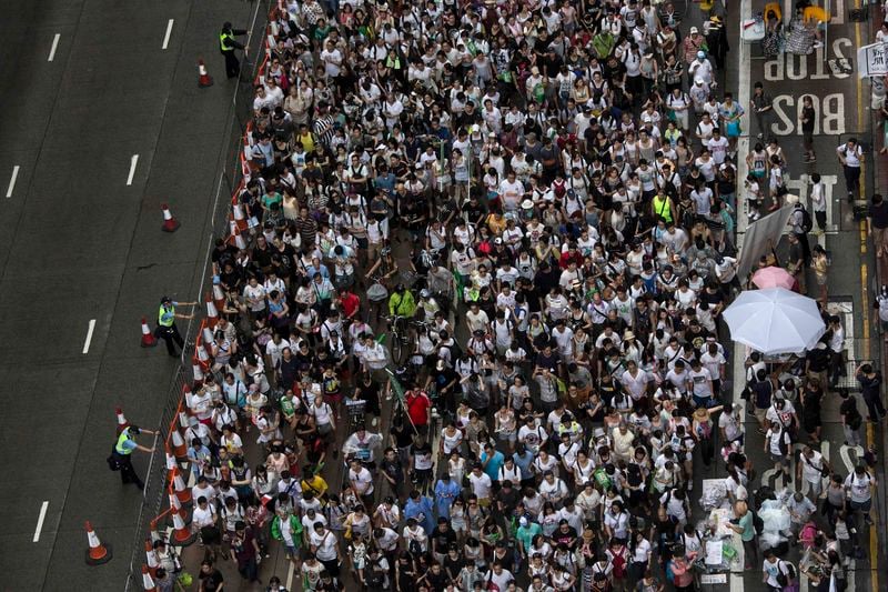 Vaste manifestation pour la démocratie à Hong Kong