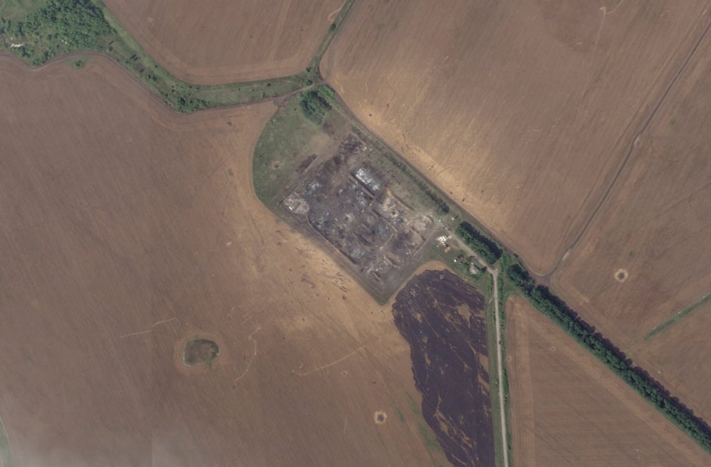 Une image satellite montre une partie de la base aerienne militaire de lipetsk, dans la region de lipetsk