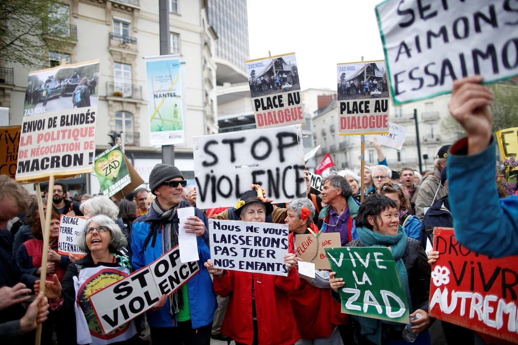 Manifestaton de soutien aux "zadistes" a nantes