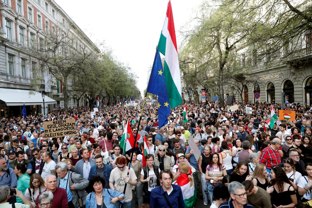 Manifestation antigouvernementale a budapest