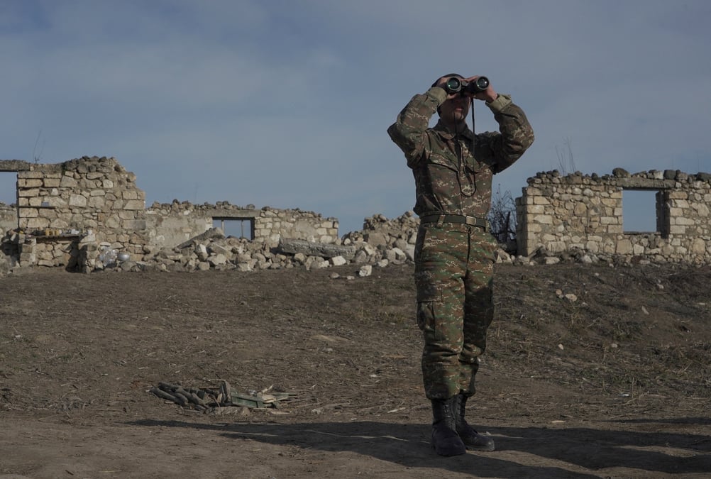 Un soldat d'origine armenienne dans la region du haut-karabakh
