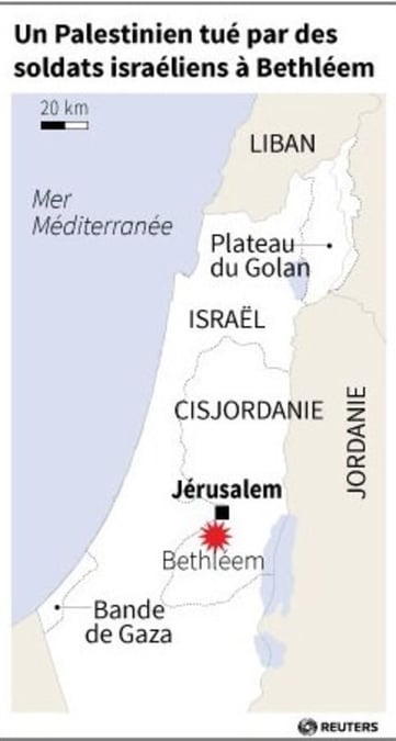 Un palestinien tue par des soldats israeliens a bethleem