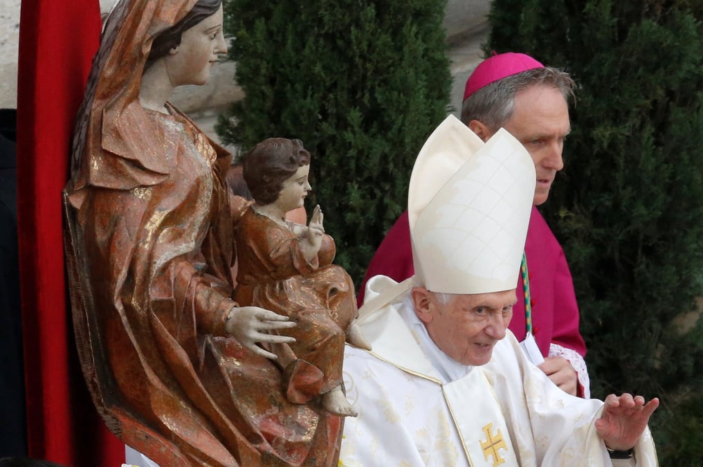 Photo d'archives du pape emerite benoit xvi, predecesseur du pape francois