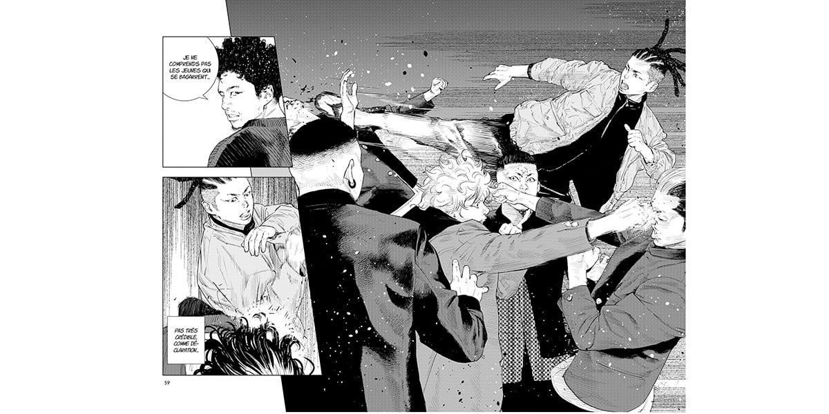 Planche extraite de « Nine Peaks », de Tetsuhiro Hirakawa.