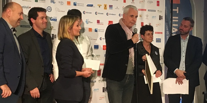 Stéphane Duponchel, co-fondateur de Eco Matelas à Baillargues, reçoit le Trophée "FAIRE"