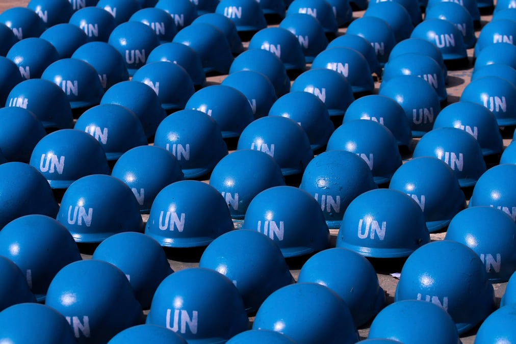 Les casques bleus des soldats de l'onu