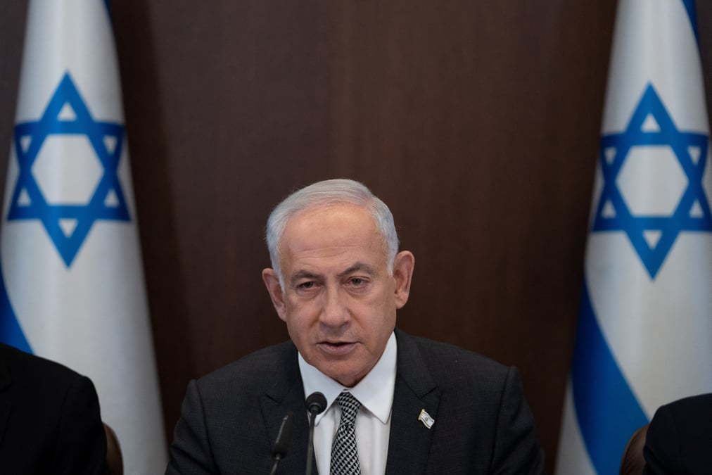 Le premier ministre israelien benjamin netanyahu lors d'une reunion du cabinet a jerusalem