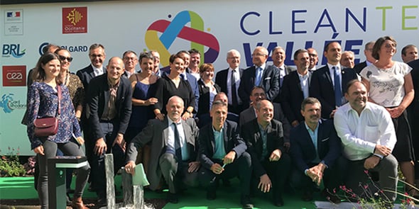 Jean-Bernard Lévy, P-dg d'EDF, était en déplacement à Aramon le 26 septembre 2019 pour inaugurer l'accélérateur Cleantech Booster et la centrale photovoltaïque installés sur le site en reconversion de l'ancienne centrale thermique.