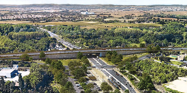 Le pont, qui enjambera le rond-point sur une longueur de 40 m, s'inscrit dans un segment de 1,2 km censé fluidifier le trafic
