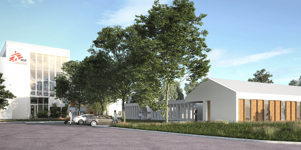 Le centre Jacques Pinel, qui comprendra de l'hébergement, des salles de cours et de formations, des ateliers, des locaux techniques et des bureaux administratifs, sera livré en septembre 2020 à deux pas des entrepôts d'MSF Logistique. Maître d'oeuvre : Kaplan Projets.