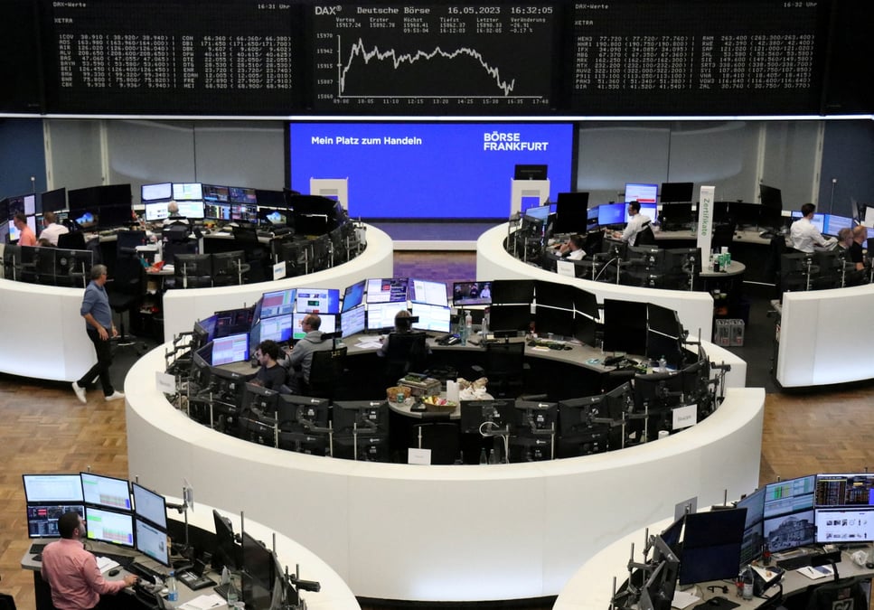 Photo du graphique de l'indice boursier allemand dax a la bourse de francfort