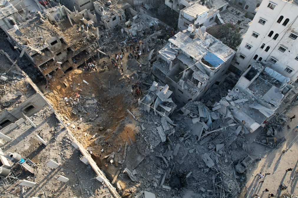 Un site bombardé à Gaza.