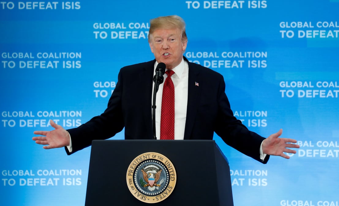 Trump pourrait annoncer sous peu la defaite de l'ei en irak et en syrie