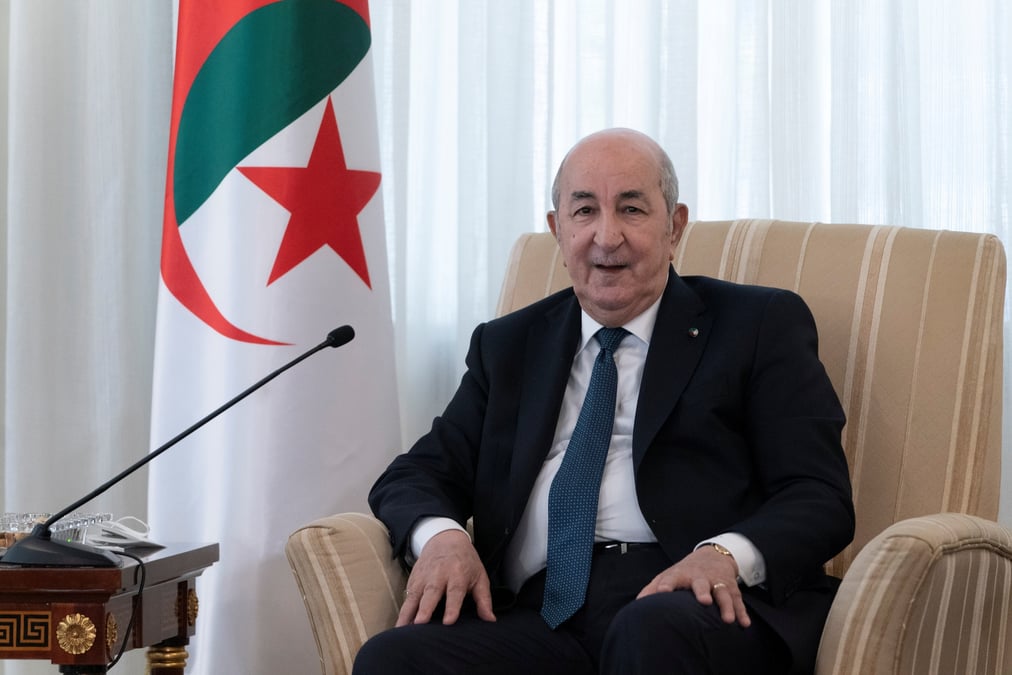 Le president algerien abdelmadjid tebboune a alger