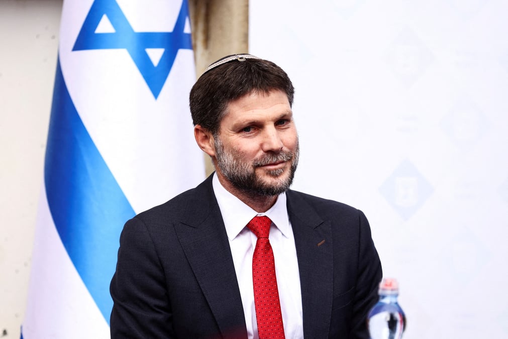 Le ministre israelien des finances, bezalel smotrich, lors d'une ceremonie a jerusalem