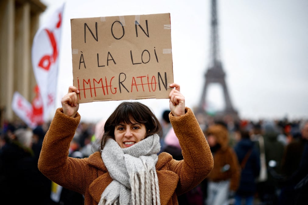 Marche contre la loi sur l'immigration, a paris