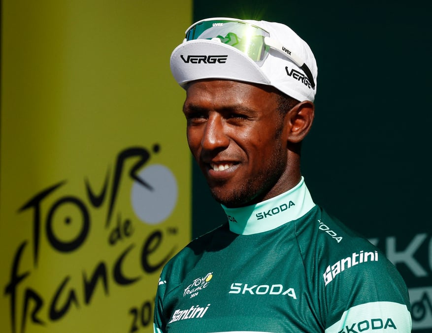 Le coureur biniam girmay lors du tour de france