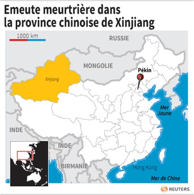 Seize morts dans une émeute au Xinjiang